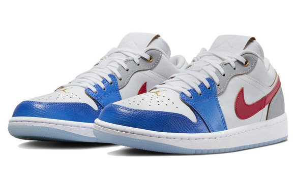 Men's Running Weapon Air Jordan 1 White/Blue Shoes 0745